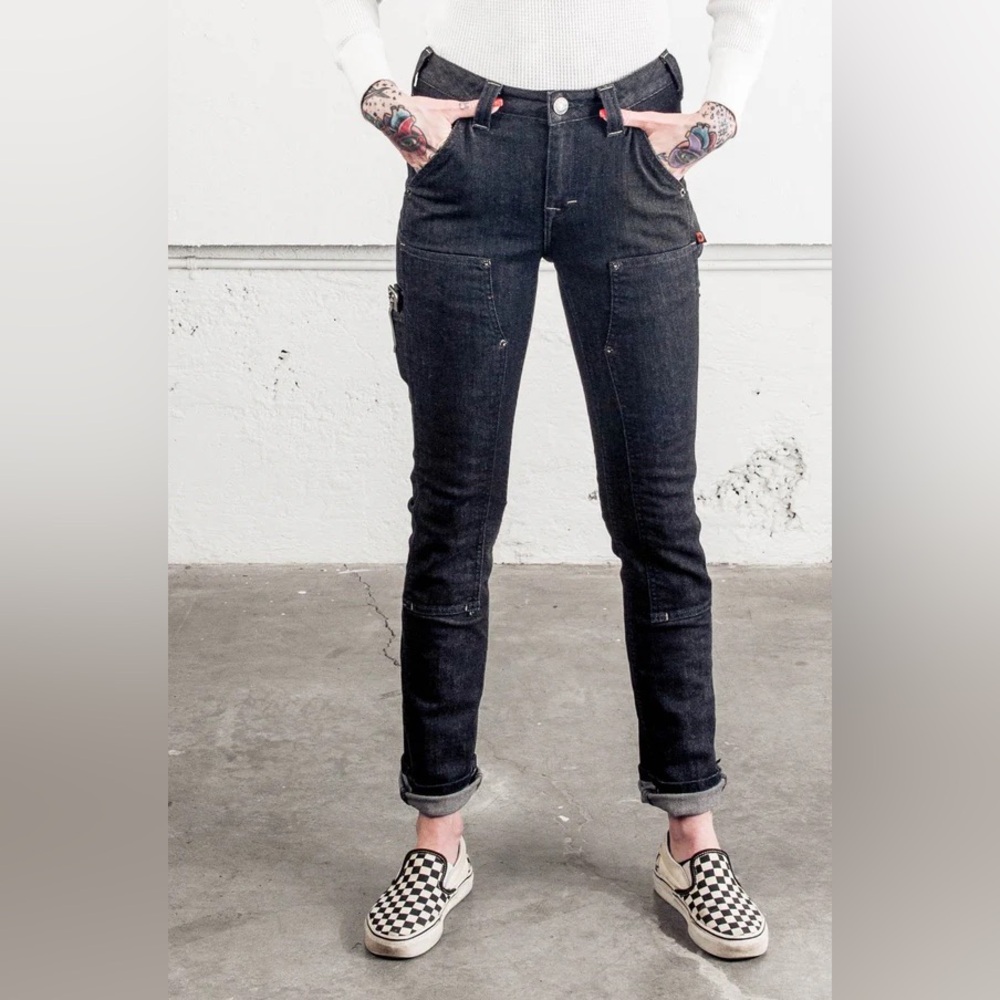 Dovetail Workwear Maven Slim- Heathered Black Denim 30”